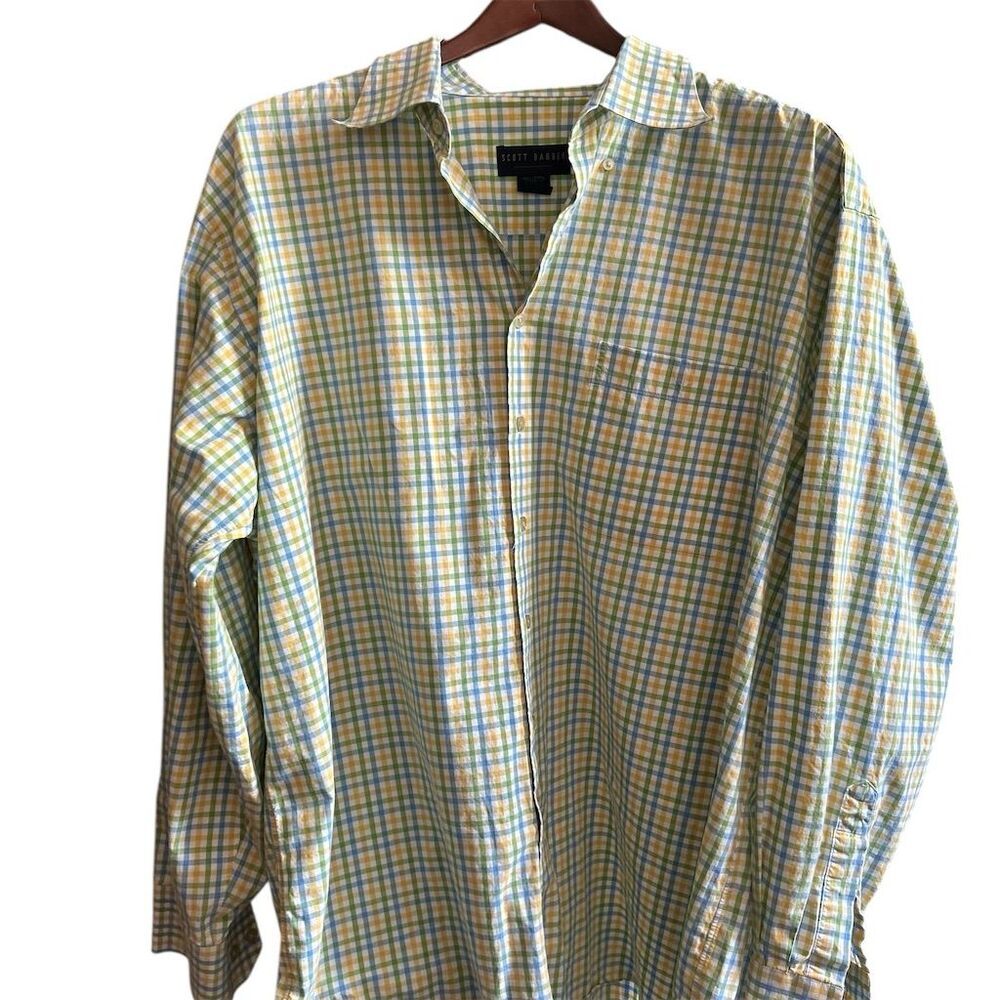 Scott Barber Men's XL‎ Checkered Button-Down Shirt Multicolor Casual